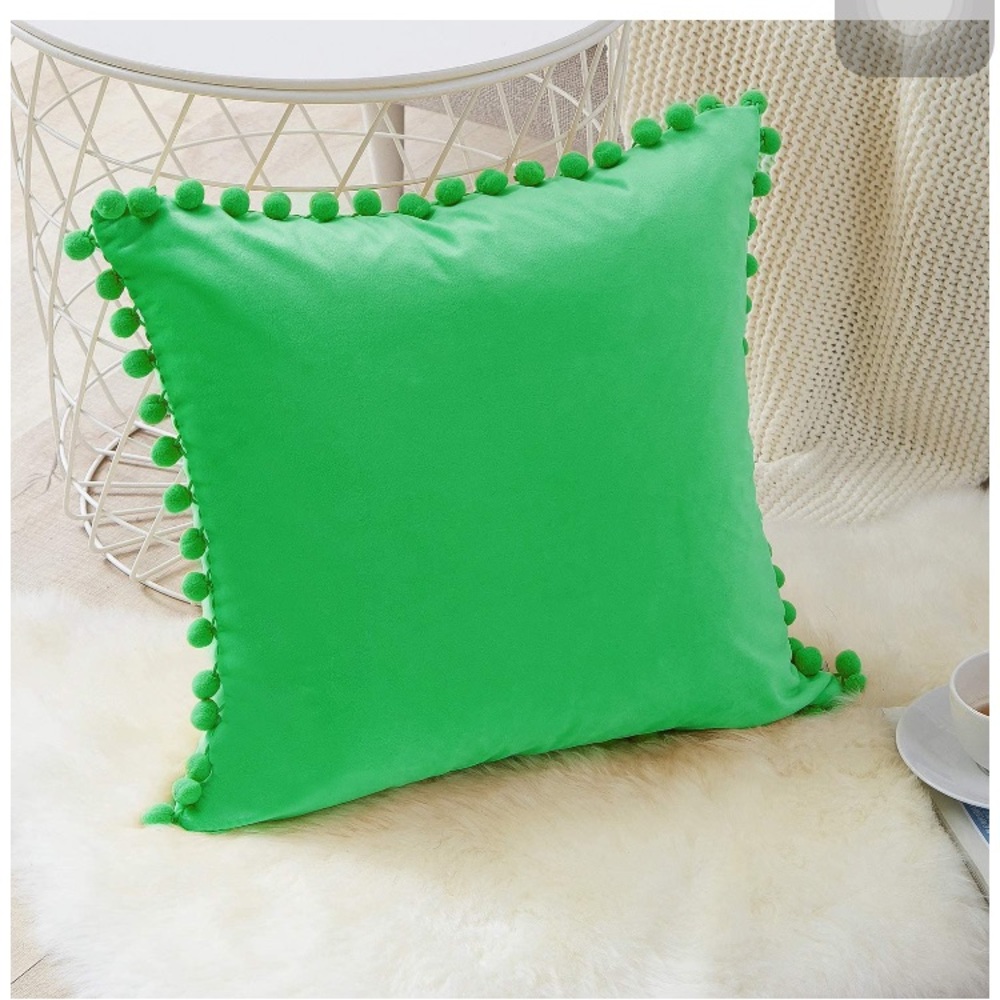 Cute Pompom Fringe Throw Pillow Decorative Covers - Picture 3 of 16